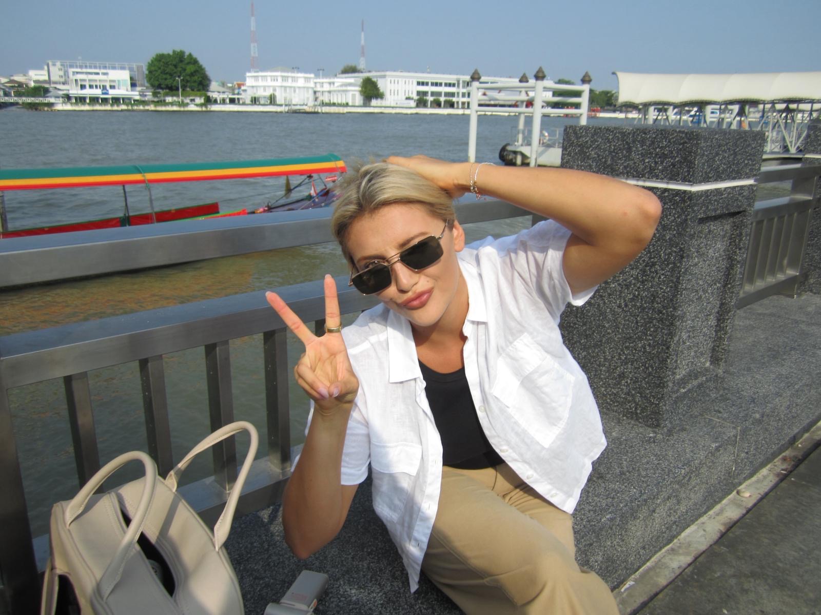 A breather on the riverside between locations.